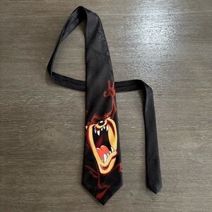 Vintage 90’s Looney Toons Taz Black Graphic Tie